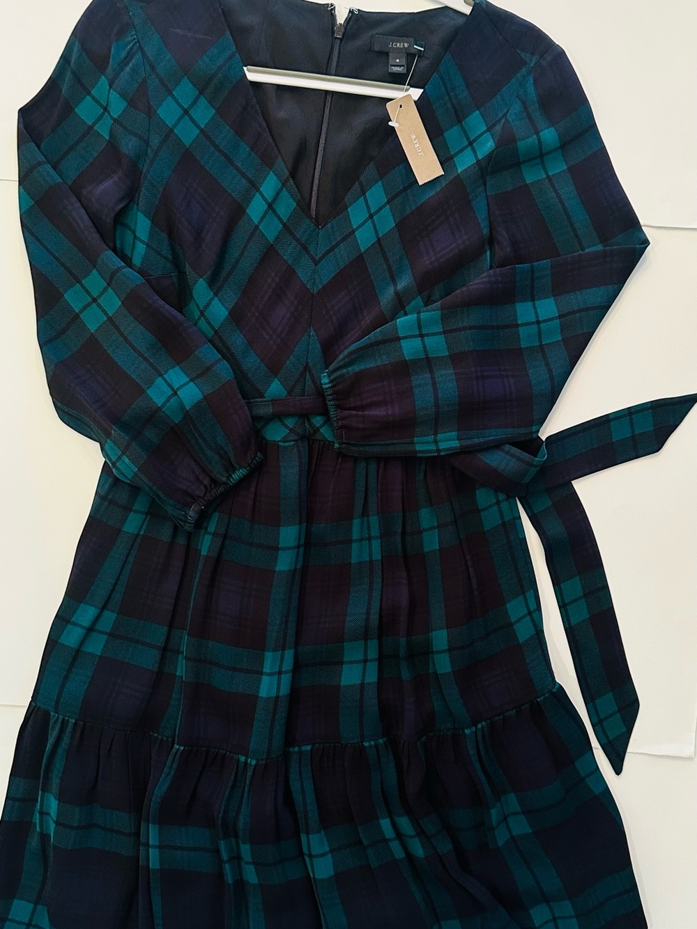 NWT J. Crew Black Watch Long Sleeve Dress, 4 - Picture 2 of 10